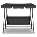 Milano Outdoor Swing Bench Seat Chair Canopy Furniture 3 Seater Garden Hammock - Black - Furniture > Outdoor