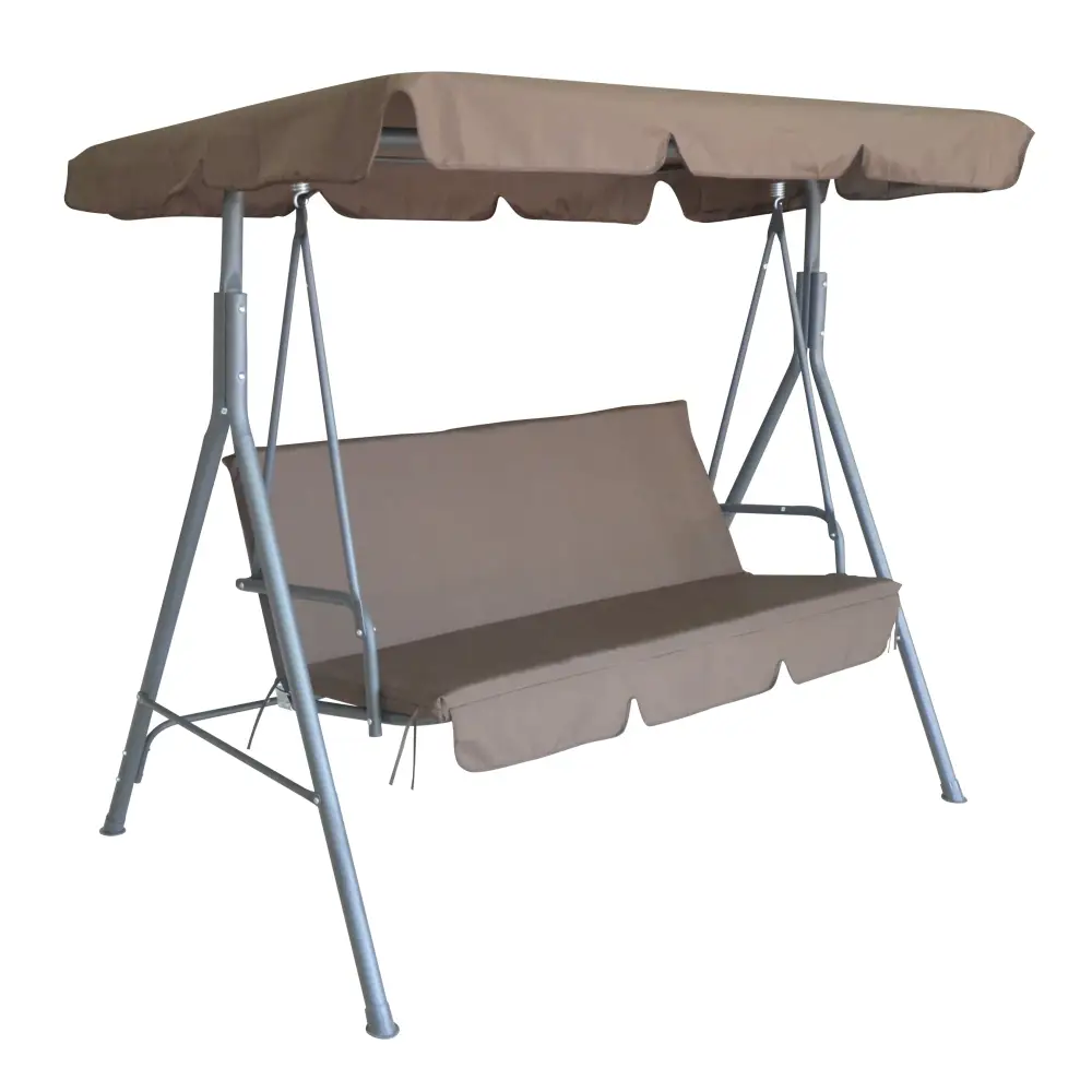 Milano Outdoor Swing Bench Seat Chair Canopy Furniture 3 Seater Garden Hammock - Coffee - Furniture > Outdoor