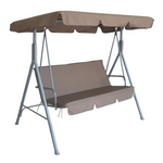 Milano Outdoor Swing Bench Seat Chair Canopy Furniture 3 Seater Garden Hammock - Coffee - Furniture > Outdoor