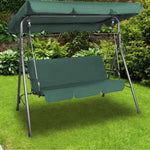 Milano Outdoor Swing Bench Seat Chair Canopy Furniture 3 Seater Garden Hammock - Dark Green - Furniture > Outdoor