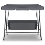 Milano Outdoor Swing Bench Seat Chair Canopy Furniture 3 Seater Garden Hammock - Grey - Furniture > Outdoor