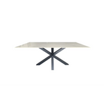 Miles Black With White Marble Dining Table - 90cm x 180cm - Furniture > Dining > Dining Tables
