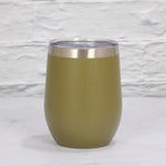 Military Green 12oz Double-Wall Vacuum 304 Eggshell Cup - Mini Portable Insulated U-Shaped Cup Creative Small Beer Mug