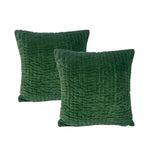 Minerva Emerald Twin Pack Cotton Velvet Embroidered Cushion Polyester Filled by Cloud Linen - Home & Garden > Decor >