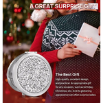 Mini Mix Diamond 1X/2X Magnifying Round Metal Pocket Makeup Mirror (Silver) - Health & Beauty > Makeup > Makeup Mirrors