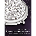 Mini Mix Diamond 1X/2X Magnifying Round Metal Pocket Makeup Mirror (Silver) - Health & Beauty > Makeup > Makeup Mirrors