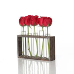 Minimalist Hydroponic Glass Vase with Wooden Frame for Coffee Shop Decor - Home & Garden > Decor > Vases & Table Decor