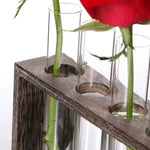 Minimalist Hydroponic Glass Vase with Wooden Frame for Coffee Shop Decor - Home & Garden > Decor > Vases & Table Decor