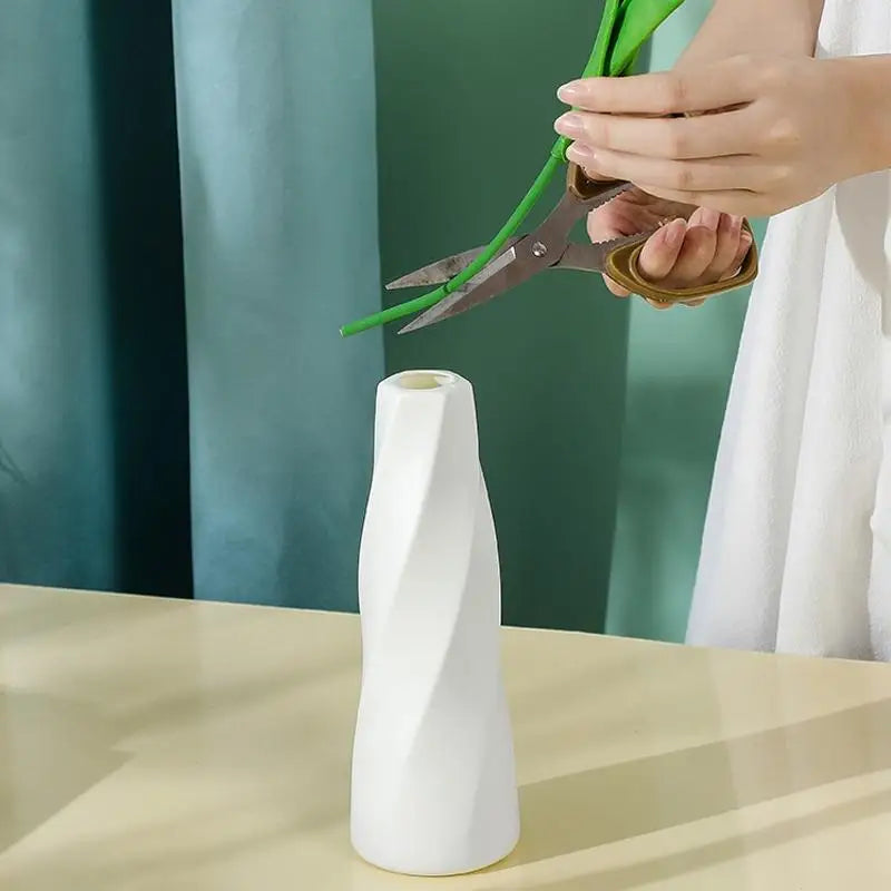 Minimalist Living Room Dried Flower Vase Decor - Milk White - Home & Garden > Decor > Vases & Table Decor