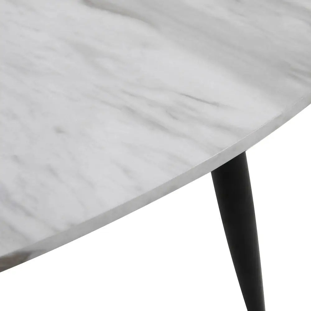 Minimalist Marble Effect Round Coffee Table - Furniture > Living Room