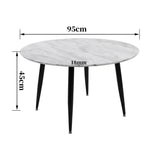 Minimalist Marble Effect Round Coffee Table - Furniture > Living Room