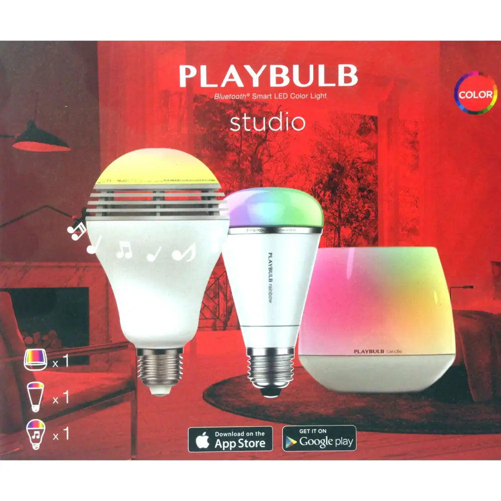 MiPow Playbulb STUDIO Gift Set Novelty LED Light Bulb & Candle Bluetooth Audio - Occasions > Party Lights