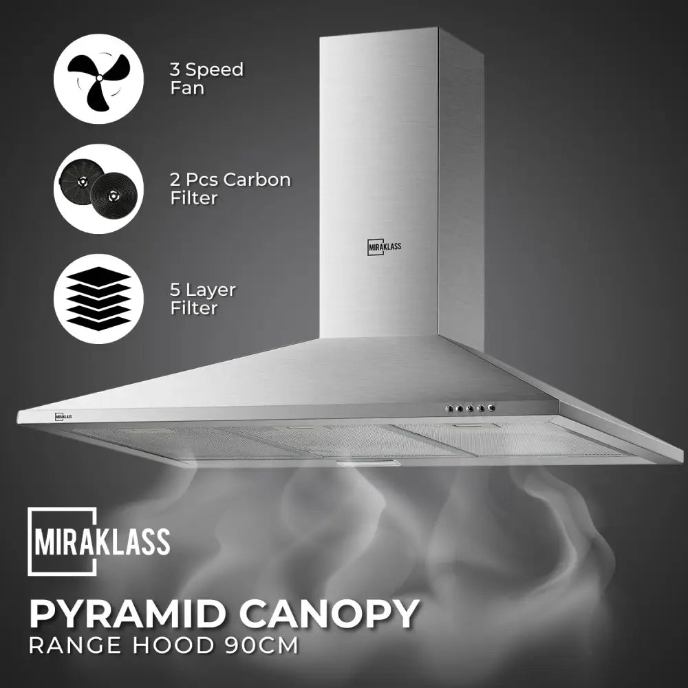 MIRAKLASS Pyramid Rangehood 90cm MK-RH-0690S-TD - Appliances > Kitchen Appliances