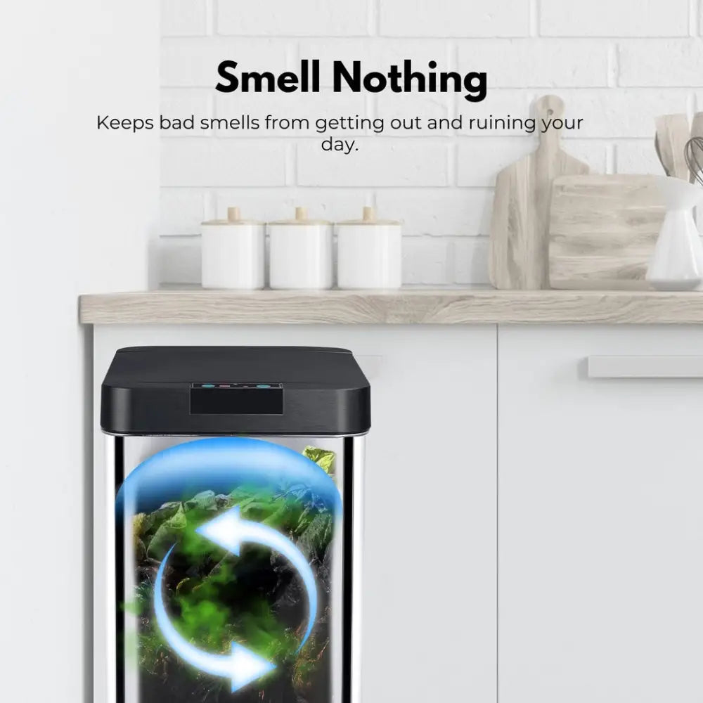 MIRAKLASS Sensor Bin 50L Narrow Black Square MK-SB-111-JR - Home & Garden > Kitchen Bins