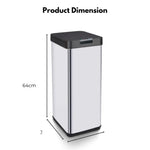 MIRAKLASS Sensor Bin 50L Narrow Black Square MK-SB-111-JR - Home & Garden > Kitchen Bins