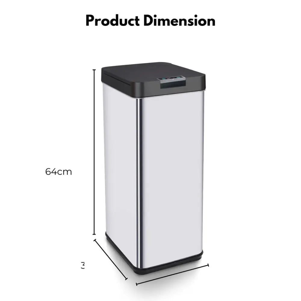 MIRAKLASS Sensor Bin 50L Narrow Black Square MK-SB-111-JR - Home & Garden > Kitchen Bins
