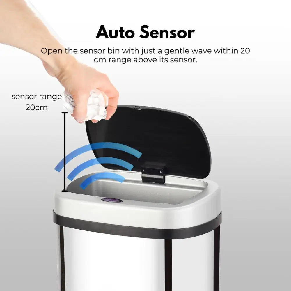 MIRAKLASS Sensor Bin 60L Mirror Oval MK-SB-100-JR - Home & Garden > Kitchen Bins