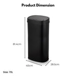 MIRAKLASS Sensor Bin 70L Black Oval MK-SB-104-JR - Home & Garden > Kitchen Bins