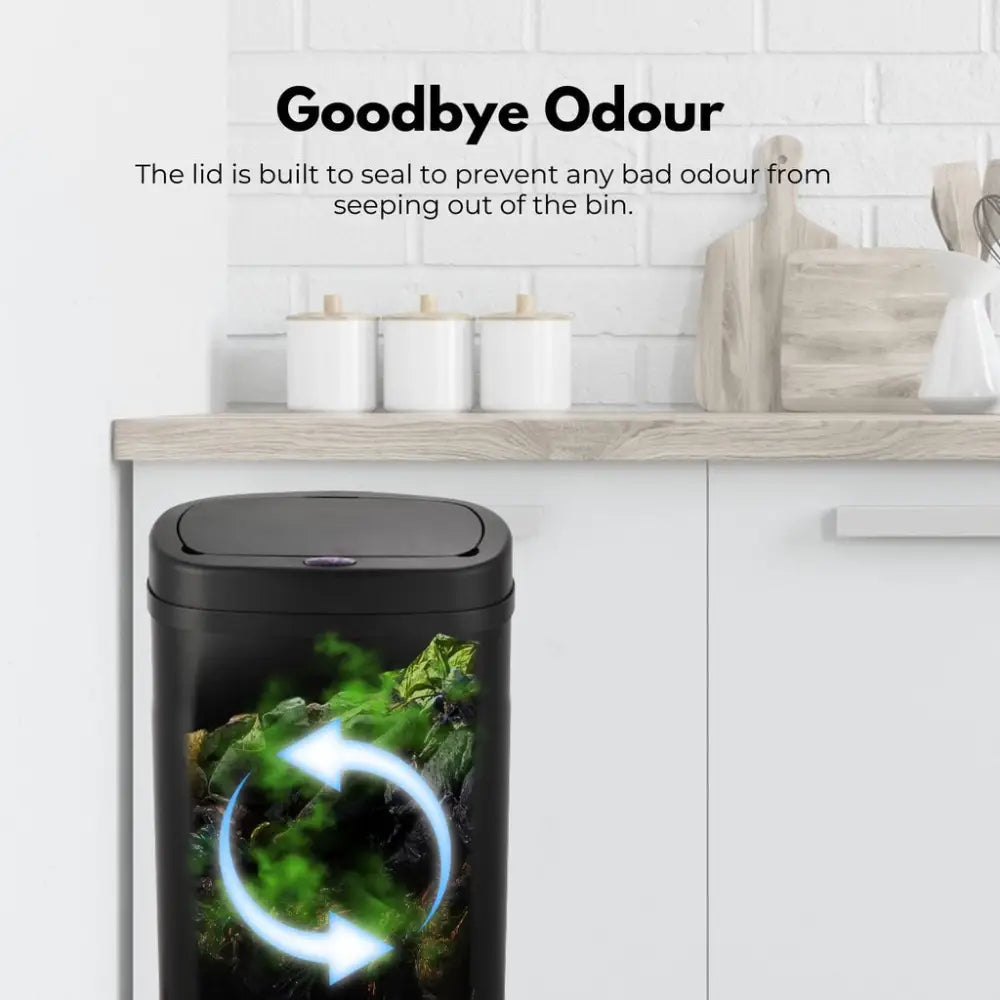 MIRAKLASS Sensor Bin 70L Black Oval MK-SB-104-JR - Home & Garden > Kitchen Bins