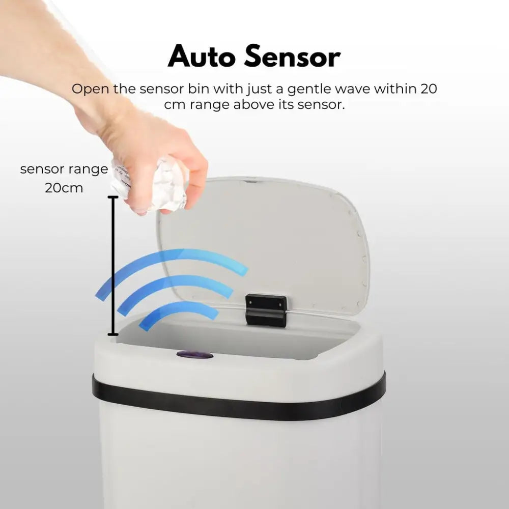 MIRAKLASS Sensor Bin 70L White Oval MK-SB-105-JR - Home & Garden > Kitchen Bins