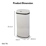 MIRAKLASS Sensor Bin 70L White Oval MK-SB-105-JR - Home & Garden > Kitchen Bins