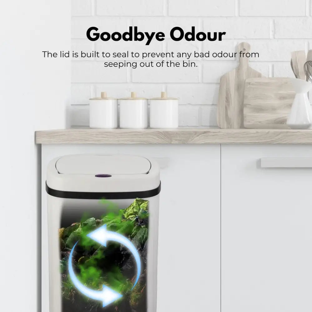 MIRAKLASS Sensor Bin 70L White Oval MK-SB-105-JR - Home & Garden > Kitchen Bins