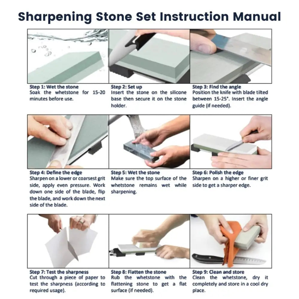 Miraklass Sharpening Stone Set (400/1000 + 3000/8000 Grit) MK-WS-100-RL - Home & Garden > Kitchenware