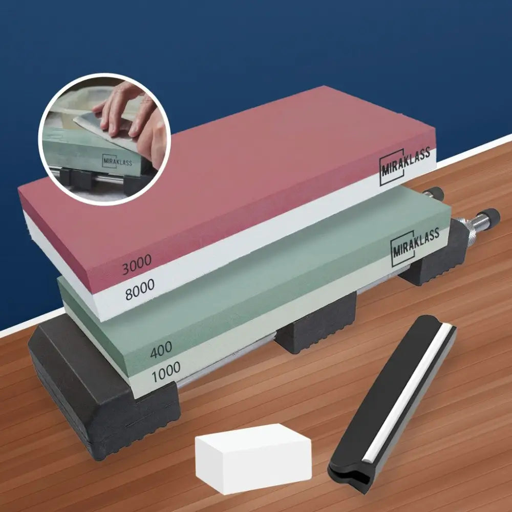 Miraklass Sharpening Stone Set (400/1000 + 3000/8000 Grit) MK-WS-100-RL - Home & Garden > Kitchenware