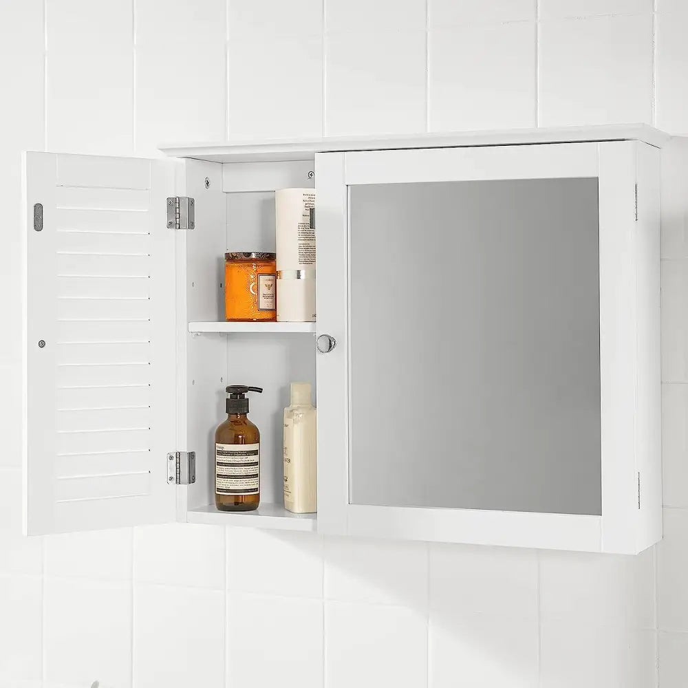 Mirror Cabinet Wall Cupboard White - Home & Garden > Storage
