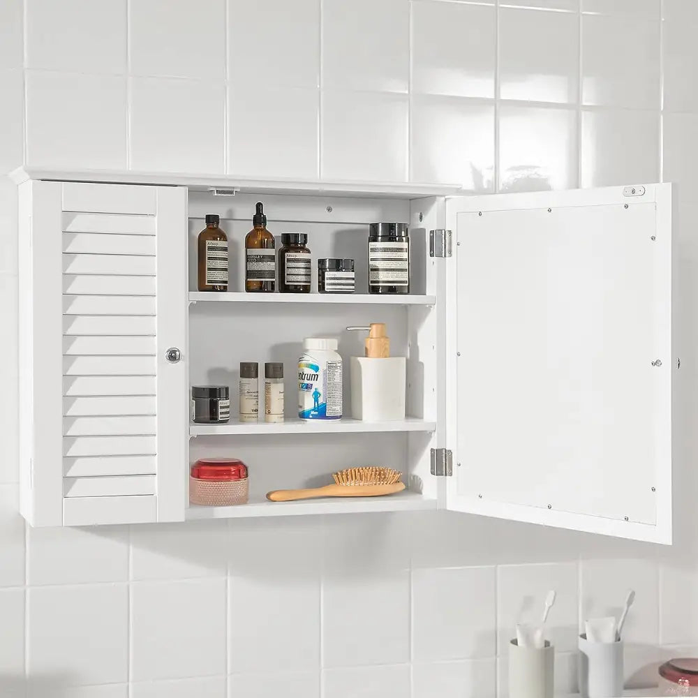 Mirror Cabinet Wall Cupboard White - Home & Garden > Storage