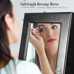 Mirror Jewellery Cabinet Organiser 2 Drawers LOWE 146cm BLACK - Health & Beauty > Cosmetic Storage > Makeup
