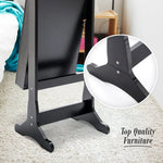 Mirror Jewellery Cabinet Organiser 2 Drawers LOWE 146cm BLACK - Health & Beauty > Cosmetic Storage > Makeup