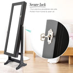 Mirror Jewellery Cabinet Organiser 2 Drawers LOWE 146cm BLACK - Health & Beauty > Cosmetic Storage > Makeup
