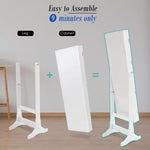 Mirror Jewellery Cabinet Organiser 2 Drawers LOWE 146cm WHITE - Health & Beauty > Cosmetic Storage > Makeup