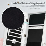 Mirror Jewellery Cabinet Organiser 2 Drawers LOWE 146cm WHITE - Health & Beauty > Cosmetic Storage > Makeup