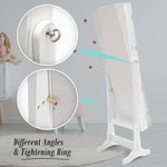 Mirror Jewellery Cabinet Organiser 2 Drawers LOWE 146cm WHITE - Health & Beauty > Cosmetic Storage > Makeup