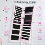 Mirror Jewellery Cabinet Organiser 2 Drawers LOWE 146cm WHITE - Health & Beauty > Cosmetic Storage > Makeup