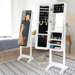 Mirror Jewellery Cabinet Organiser LED 146cm WHITE - Health & Beauty > Cosmetic Storage > Makeup Organisation & Storage