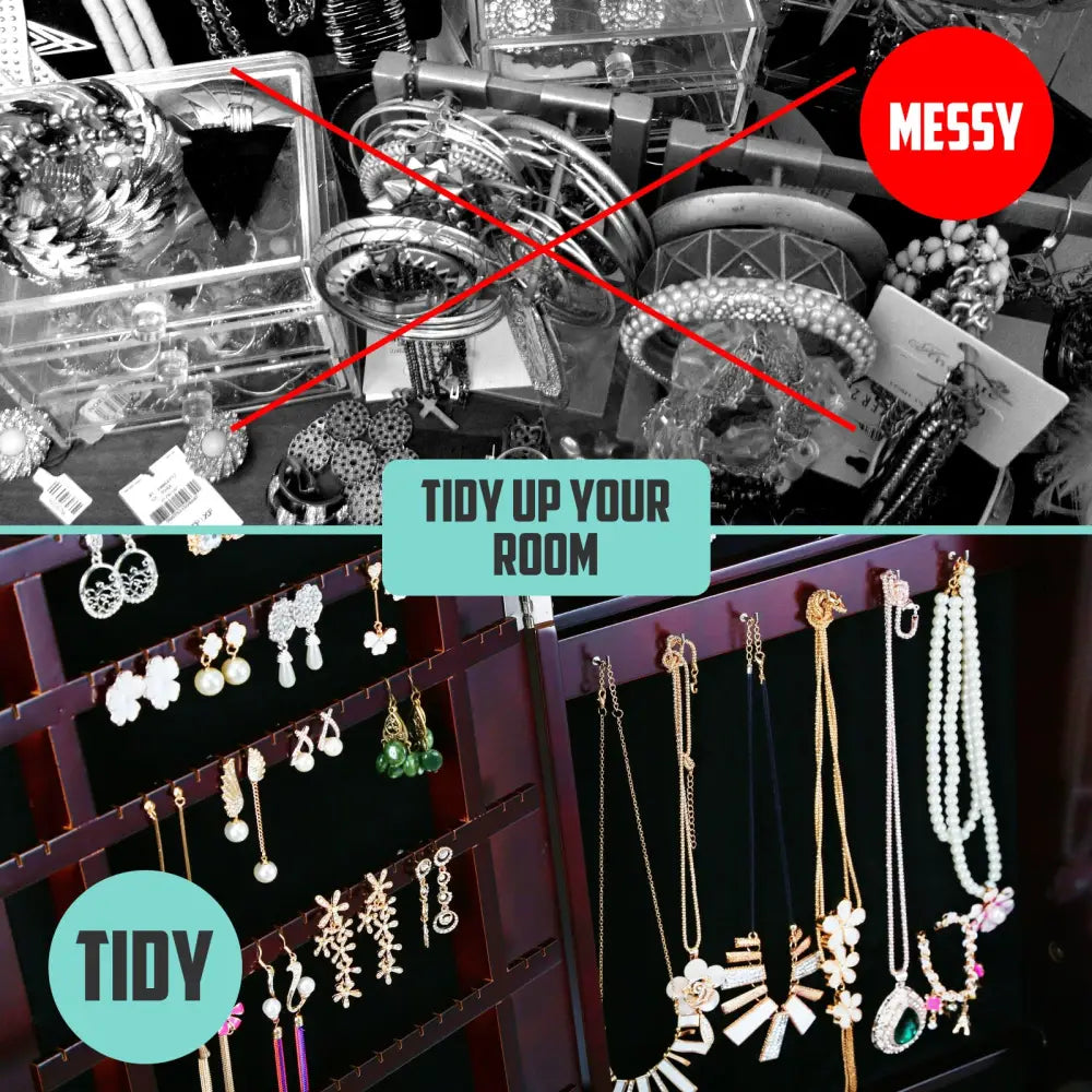 Mirror Jewellery Cabinet Organiser LED 146cm WHITE - Health & Beauty > Cosmetic Storage > Makeup Organisation & Storage