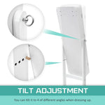 Mirror Jewellery Cabinet Organiser LED 146cm WHITE - Health & Beauty > Cosmetic Storage > Makeup Organisation & Storage