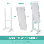 Mirror Jewellery Cabinet Organiser LED 146cm WHITE - Health & Beauty > Cosmetic Storage > Makeup Organisation & Storage