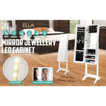 Mirror Jewellery Cabinet Organiser LED 146cm WHITE - Health & Beauty > Cosmetic Storage > Makeup Organisation & Storage