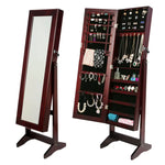 Mirror Jewellery Cabinet Storage Organiser LUVO 146cm WALNUT - Health & Beauty > Cosmetic Storage > Makeup Organisation