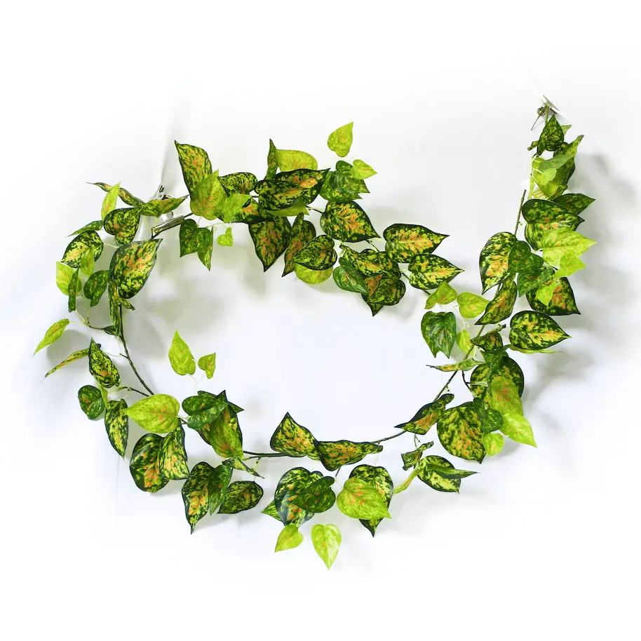 Mixed Yellow and Red Pothos Garland 190cm - Home & Garden > Artificial Plants