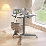 Mobile Home Office Sit and Stand Desk With Tilting Desktop - Furniture > Office