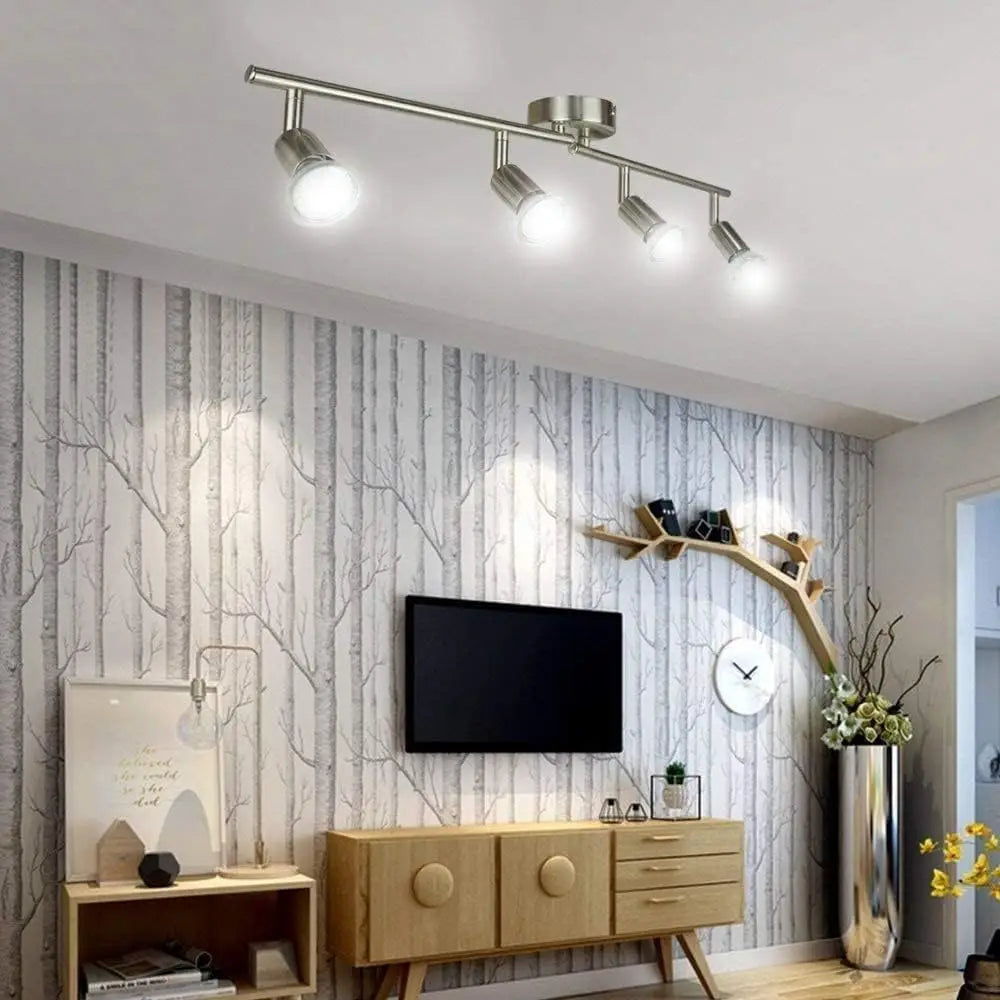 Modern 4 Light Track Lighting Kit LED (Chrome) - Home & Garden > Lighting