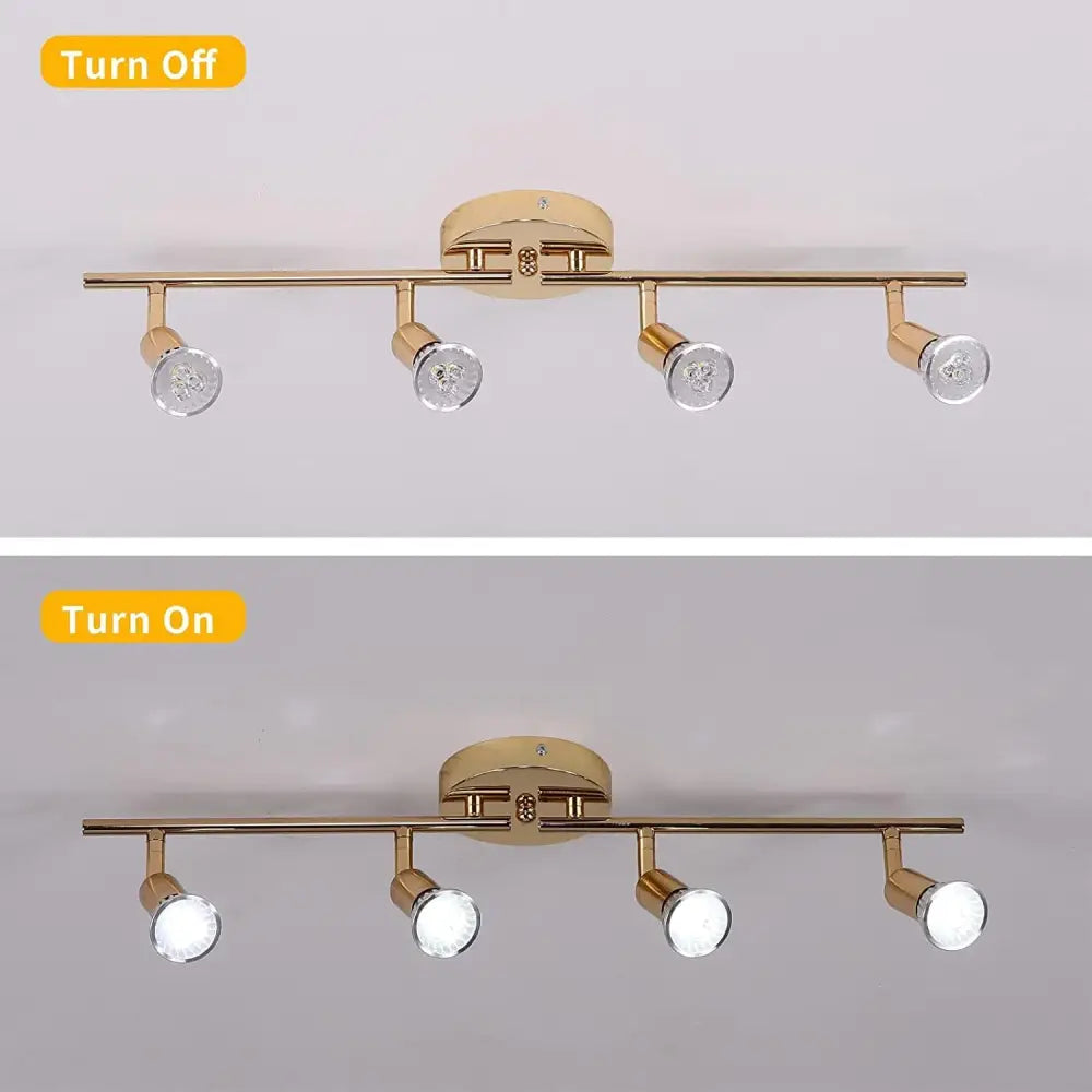 Modern 4-Light Track Lighting Kit LED (Gold) - Home & Garden > Lighting