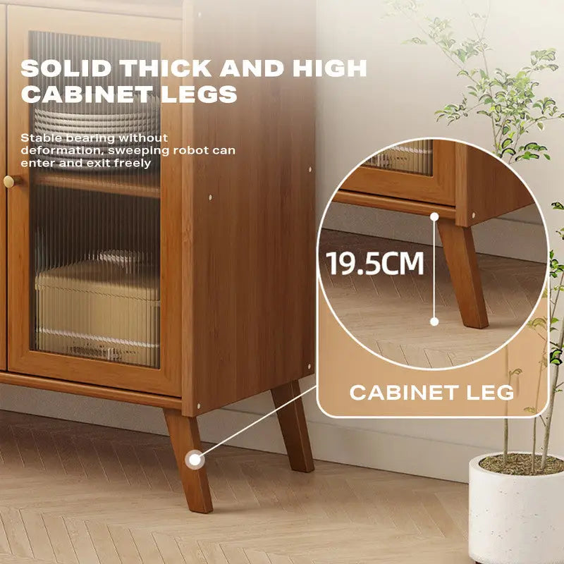 Modern Bamboo Kitchen Sideboard Storage Cabinet Cupboard Tea Cabinet - Furniture > Office > Storage Cabinets