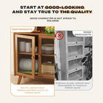 Modern Bamboo Kitchen Sideboard Storage Cabinet Cupboard Tea Cabinet - Furniture > Office > Storage Cabinets