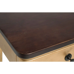 Modern Bedside Table in Brass Finish with Storage Drawer and Wood Top - Furniture > Bedroom